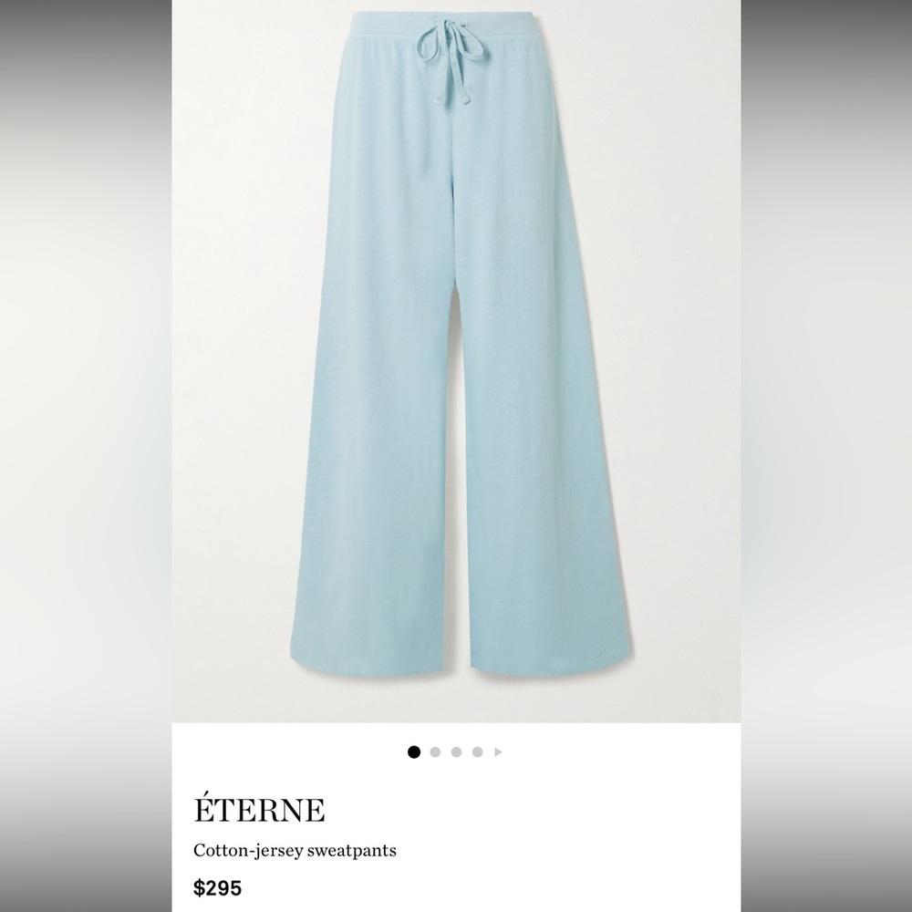 NWT Eterne Dusty Blue Wide Leg Drawstring Sweatpants